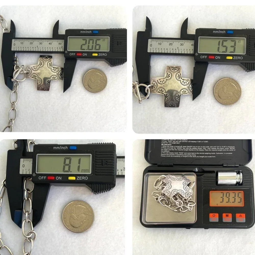 Silpada Sterling Silver 925 Virtuosity Stamped Cross Front Toggle Necklace 17" - Picture 10 of 16